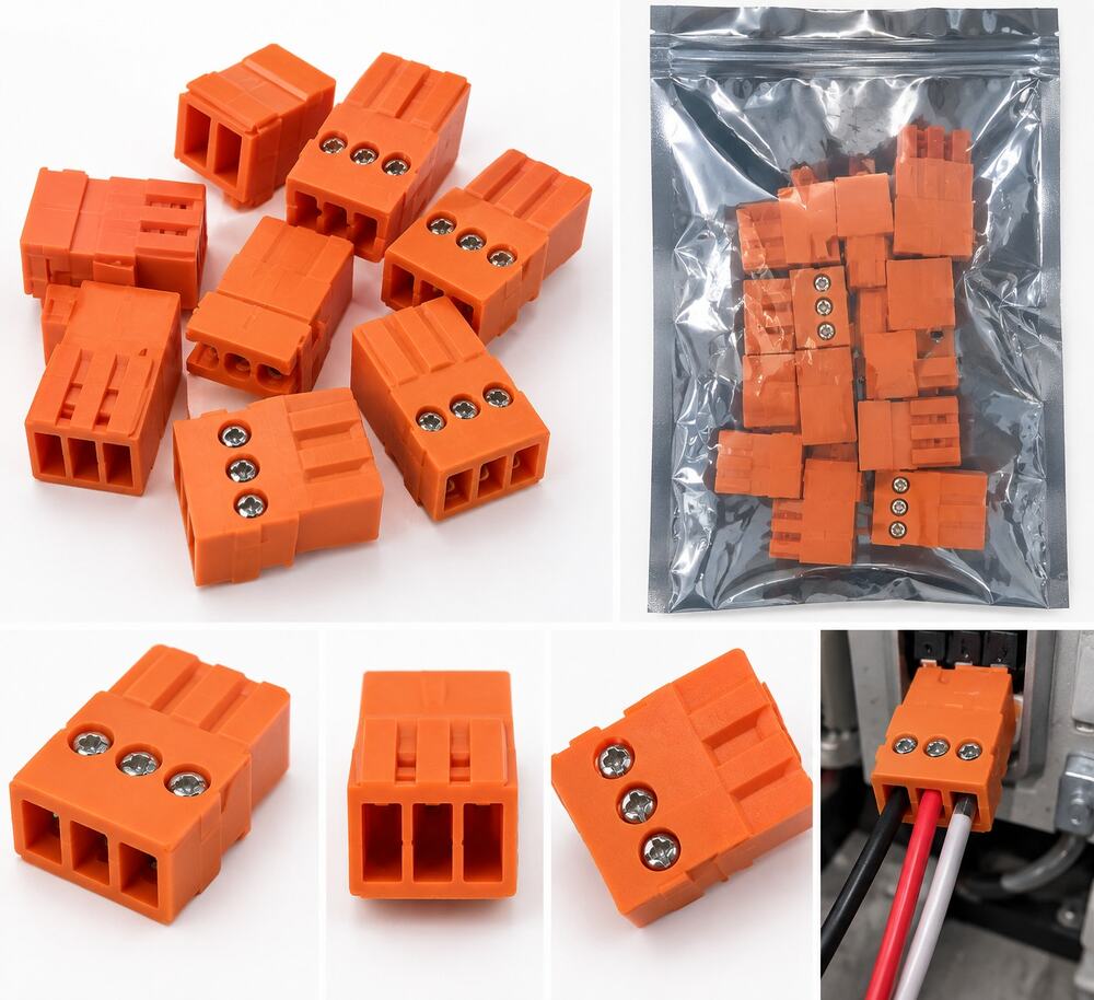 Keszoox Phoenix 3-Pin Connector Set – 8 Pieces – Orange – New